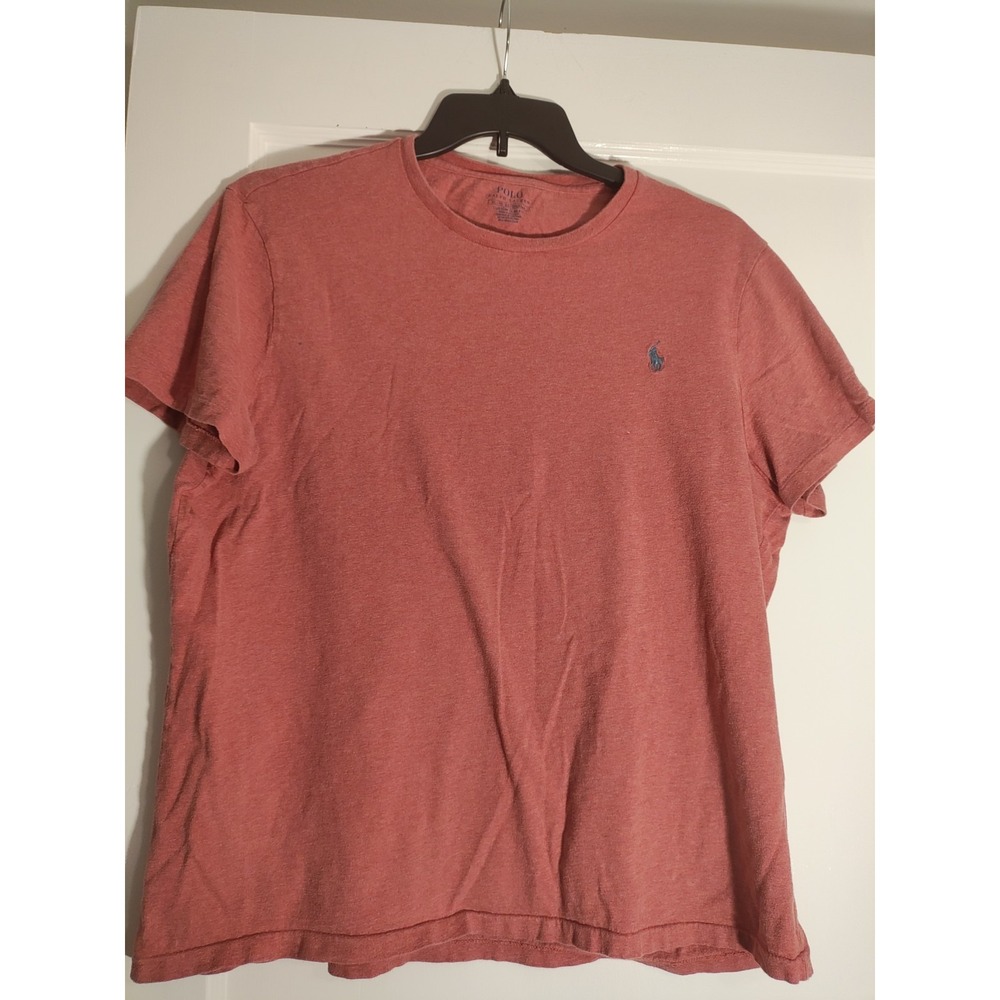 Polo Ralph Lauren Mens XL T Shirt Custom Slim Fit Red Heather Pony Logo Tee